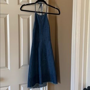 Denim halter molly green dress